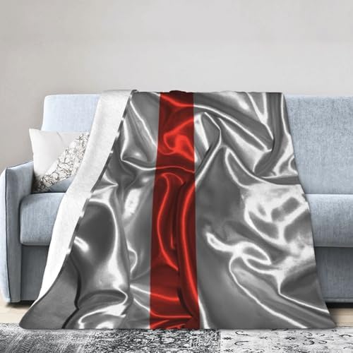 Silk Style Thin Red Line Flag Throw Blanket 40x30 1