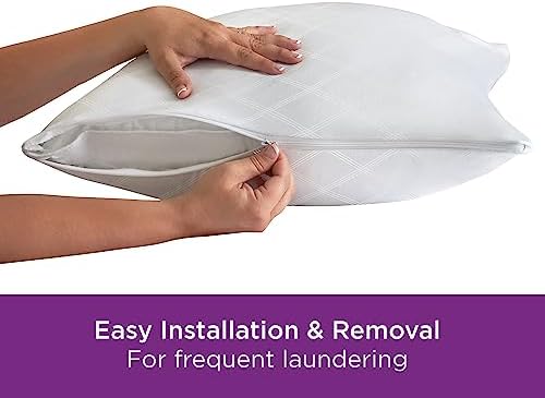 Aller-Ease Set of 2 King Pillow Protectors - Allergy Protection Temperature Balancing