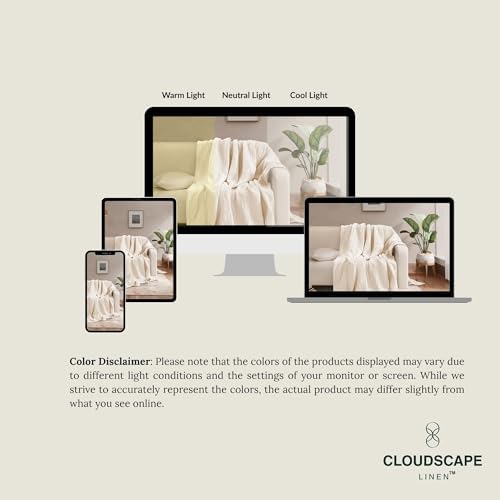 CLOUDSCAPE LINEN Extra Large 8 Layer Muslin Throw Blanket - Ivory