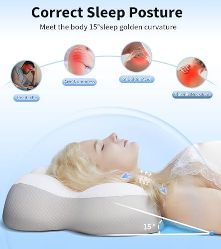 Mixiniso Cervical Pillow for Neck Support and Spinal Alignment