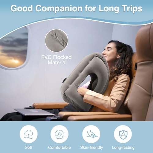 MoKo Inflatable Travel Pillow - Gray