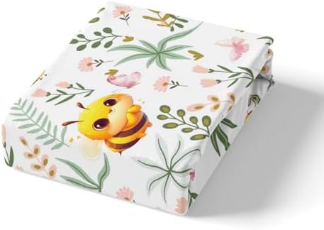 Homewish Cute Bee Fitted Sheet Full Size Set