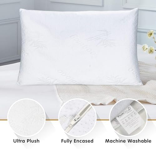 PlushDeluxe Premium 20x28 Waterproof Pillow Covers Set of 2