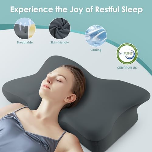 Silkena Cervical Neck Pillow for Side Back Stomach Sleepers