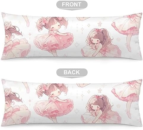Pink Glitter Ballerina Body Pillow Case 20x54inch