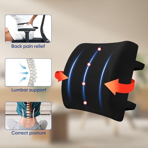 Monomi Lumbar Support Pillow - Black Office Car Use