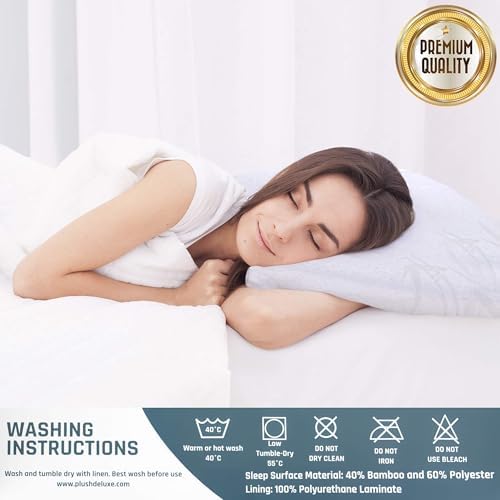 PlushDeluxe Premium 20x28 Waterproof Pillow Covers Set of 2