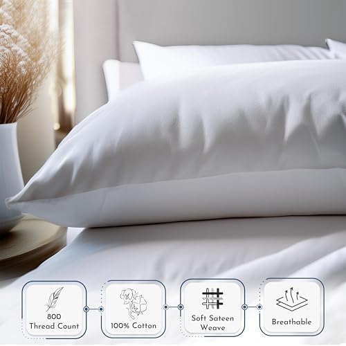California Design Den 800 Thread Count 100 Cotton Pillowcases Set of 2