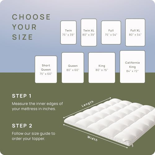 RV Short Queen Mattress Topper - Soft Pillow Top for Camper Beds