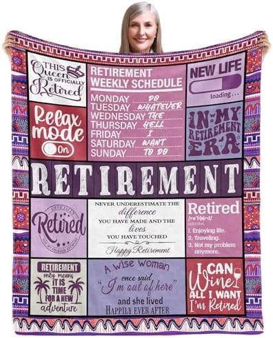Retirement Blanket for Women - Cozy Throw Gift