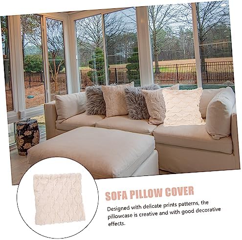 KICHOUSE 1Piece Beige Throw Pillow Cover for Home Decor