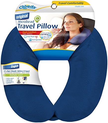 Cloudz Dual Comfort Microbead Travel Pillow - Blue