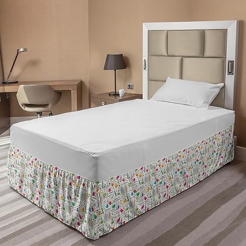 Ambesonne Scientist Bed Skirt with Elastic Wrap