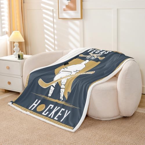 Feelyou Sherpa Fleece Throw Blanket for Ice Hockey Fans