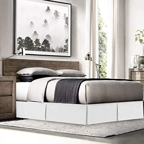 Clara Clark JS Sanders Solid Bedskirt Queen Size White