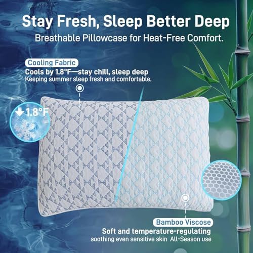 Cotelovo Shredded Memory Foam Cooling Bamboo Viscose Pillow Queen Size