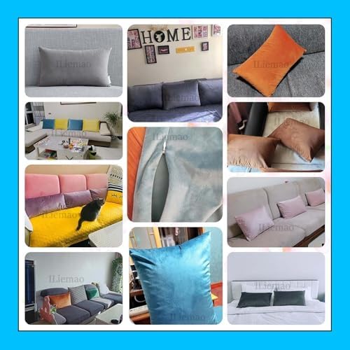 ZEaink Decorative Pillow Covers with Zipper 12x18 in Blue 1