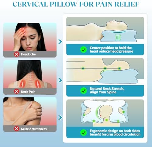 TAZIKAS Cervical Pillow for Neck and Shoulder Support