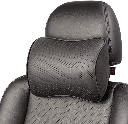 Aukee Memory Foam Car Neck Pillow with Leather Cover Black 1PC