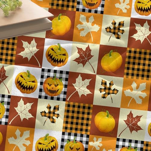 Tomalillin Pumpkin Throw Blanket Fall Orange Plush Fuzzy 30x40 Inches