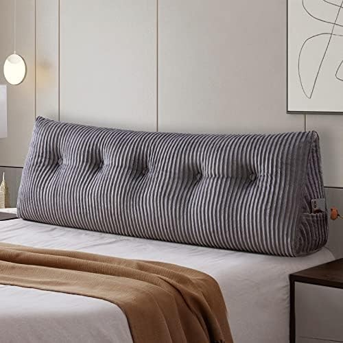 SLIGUY Queen Headboard Pillow Grey 59x8x20 Inches