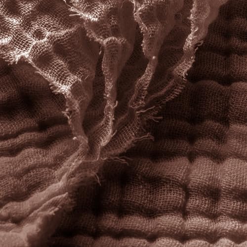 Carriediosa 4-Layer Cotton Muslin Throw Blanket 50 X 70 Dark Brown