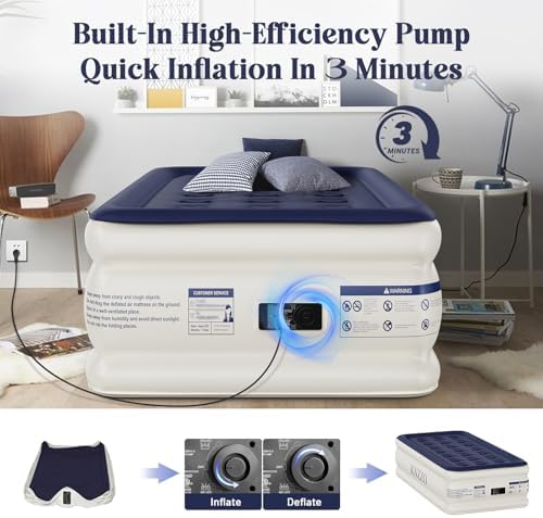 KNZZO Air Mattress Twin with Built-in Pump