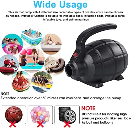 Electric Air Pump with 4 Nozzles for Inflatable Mats