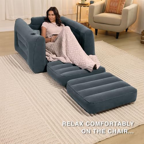Intex 66551EP Inflatable Pull-Out Chair with Cup Holder