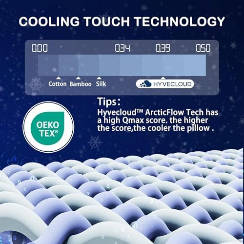 HYVECLOUD Memory Foam Bed Pillow - 24x16x5 Inches