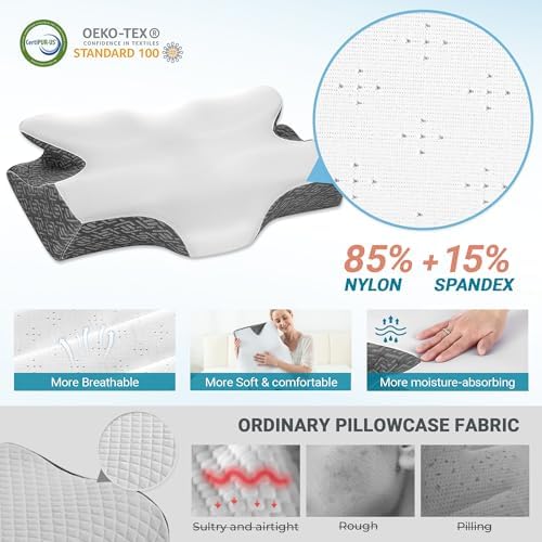 Elviros Cervical Neck Pillow for Sleep Relief