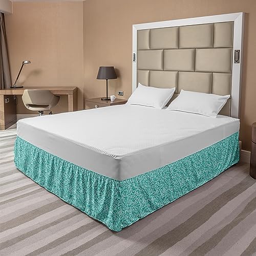 Ambesonne Turquoise Elastic Bed Skirt Queen