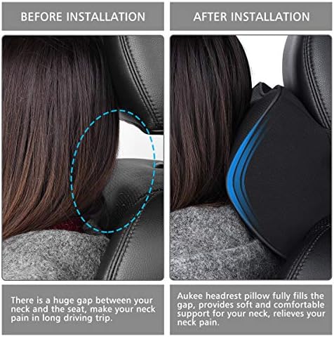 Aukee Memory Foam Car Neck Pillow with Leather Cover Black 1PC