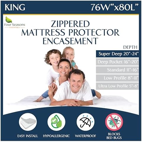 Four Seasons Essentials Super Deep Pocket Mattress Encasement - King Size 1