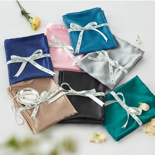 Loves Cabin Satin Pillowcase Set of 2 Queen Size Dark Grey