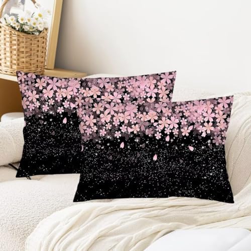 Cherry Blossom Throw Pillow Cover Set of 2 Queen Size