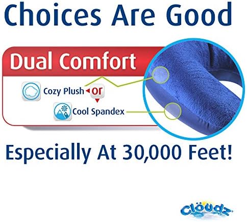 Cloudz Dual Comfort Microbead Travel Neck Pillow - Grey