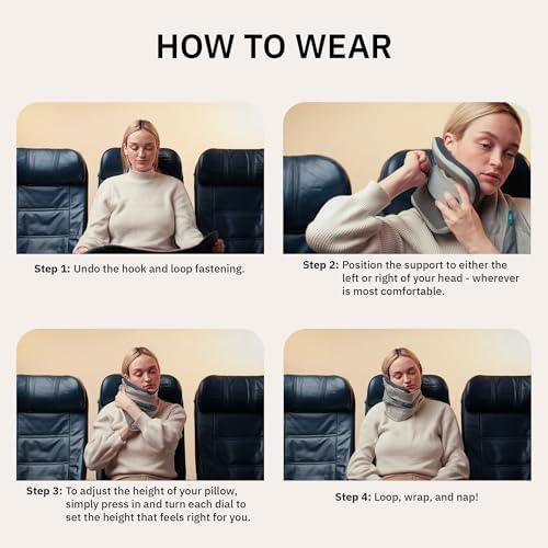 trtl Pillow Plus Adjustable Travel Neck Pillow for Airplane Car Train