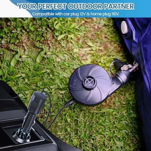 VANNPOOY 2 in 1 AC DC Air Mattress Pump with 3 Nozzles