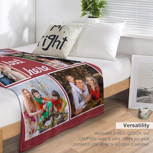 Custom Personalized Photo Throw Blanket - Home Decor Cozy Gift