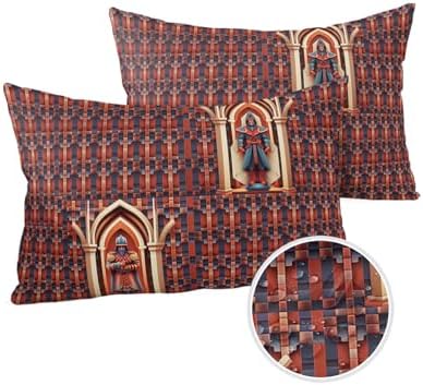 Waterproof Pillow Protector 2 Pack - Soldier Brown Metallic Geometric Design 12x20
