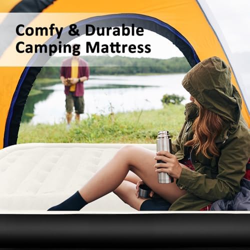 Vinitin Queen Air Mattress with Built in Pump 18 Elevated Black