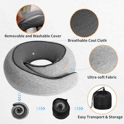 Sweet Cute Chocolate Travel Pillow with 360 Support