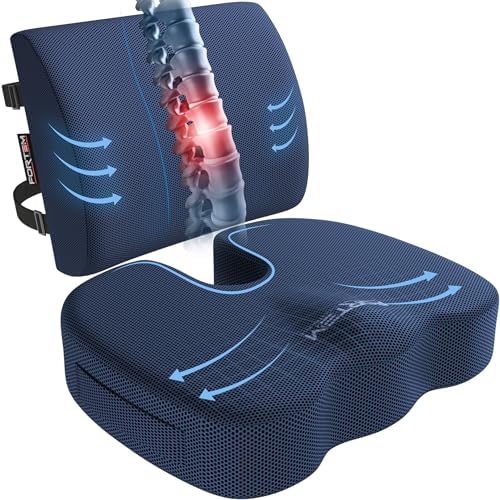 FORTEM XL Memory Foam Chair Cushion with Back Support