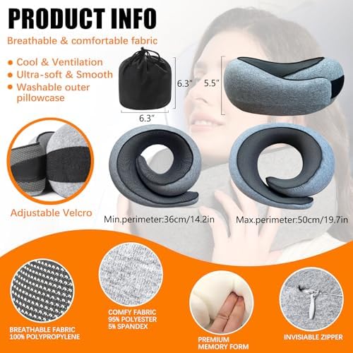Almalls Travel Pillow with Eye Mask and Ear Plugs