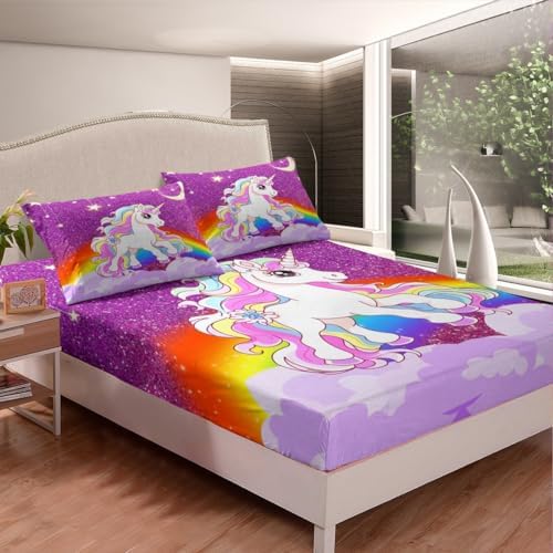 Castle Fairy Girls Unicorn Fitted Sheet Set 1