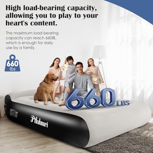 Ptlahmri Queen Air Mattress with Built in Pump and Pillow