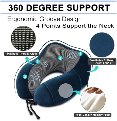 Travel Pillow and Blanket Set with Sleep Mask