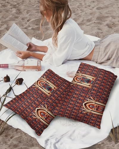 Waterproof Pillow Protector 2 Pack - Soldier Brown Metallic Geometric Design 12x20