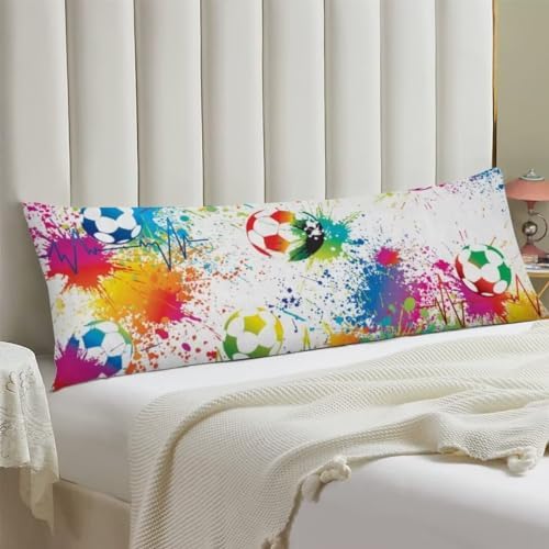 TOKILIAR Soccer Ball Print Throw Pillow Cover 20x54 Inch